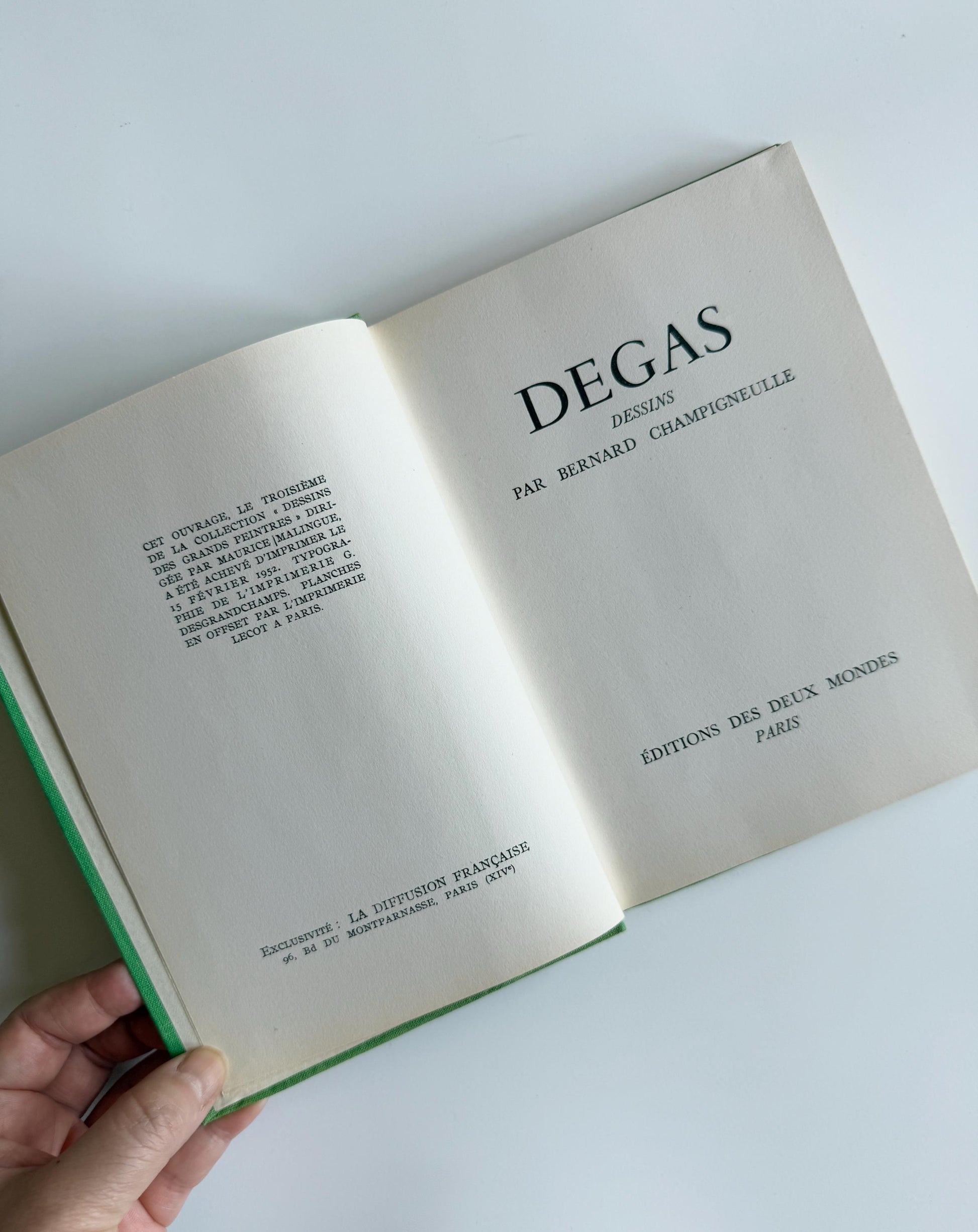 1952 Degas: Dessins Vintage French Art Book Rare and Collectible Books