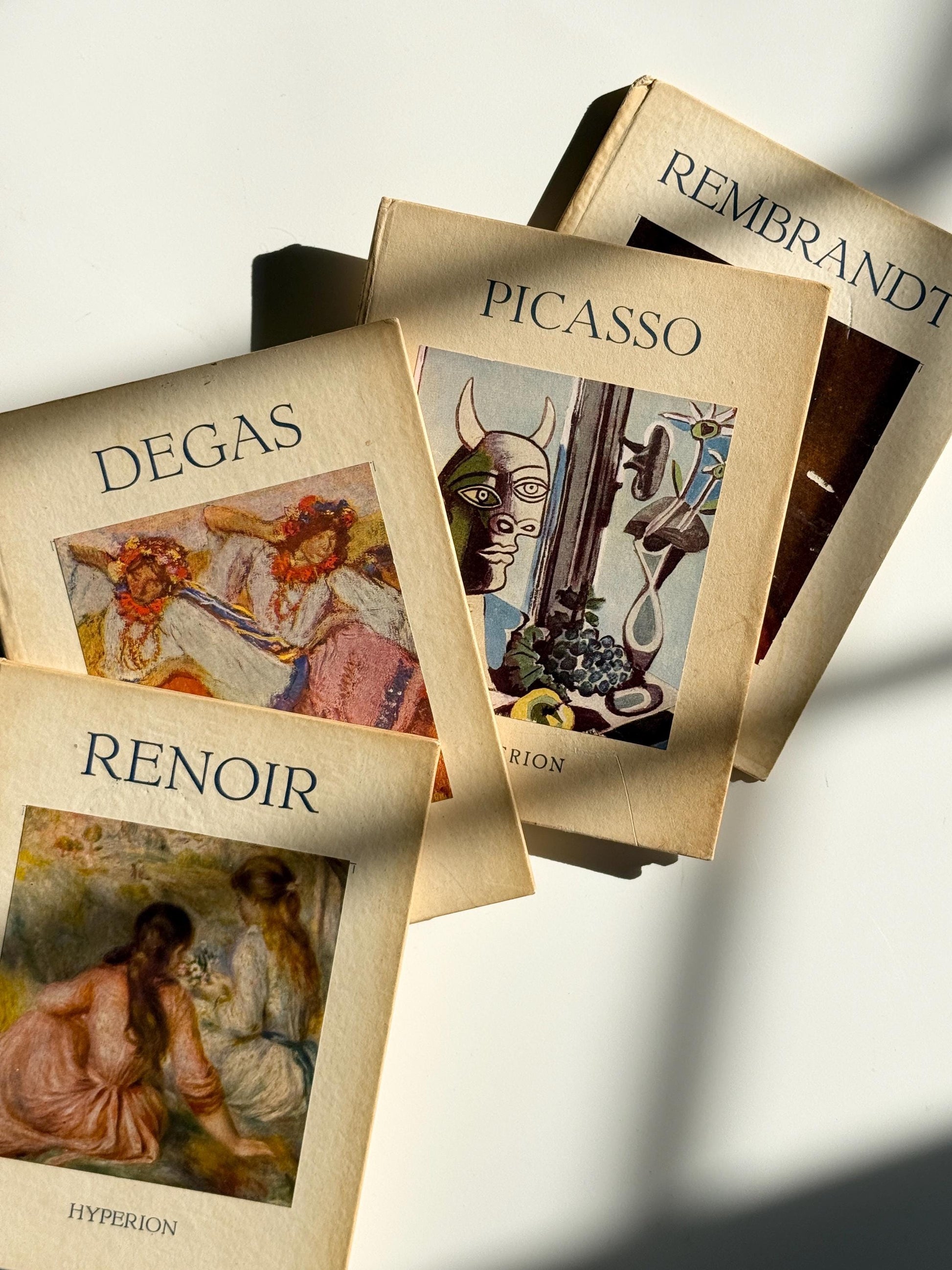 Set of 4 Vintage Hyperion Miniatures Art Books | Degas, Picasso, Renoir & Rembrandt | 1948 Mid Century Hardcover Collection | Coffee Table