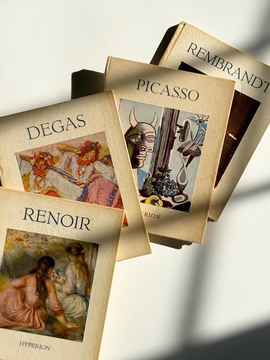 Set of 4 Vintage Hyperion Miniatures Art Books | Degas, Picasso, Renoir & Rembrandt | 1948 Mid Century Hardcover Collection | Coffee Table