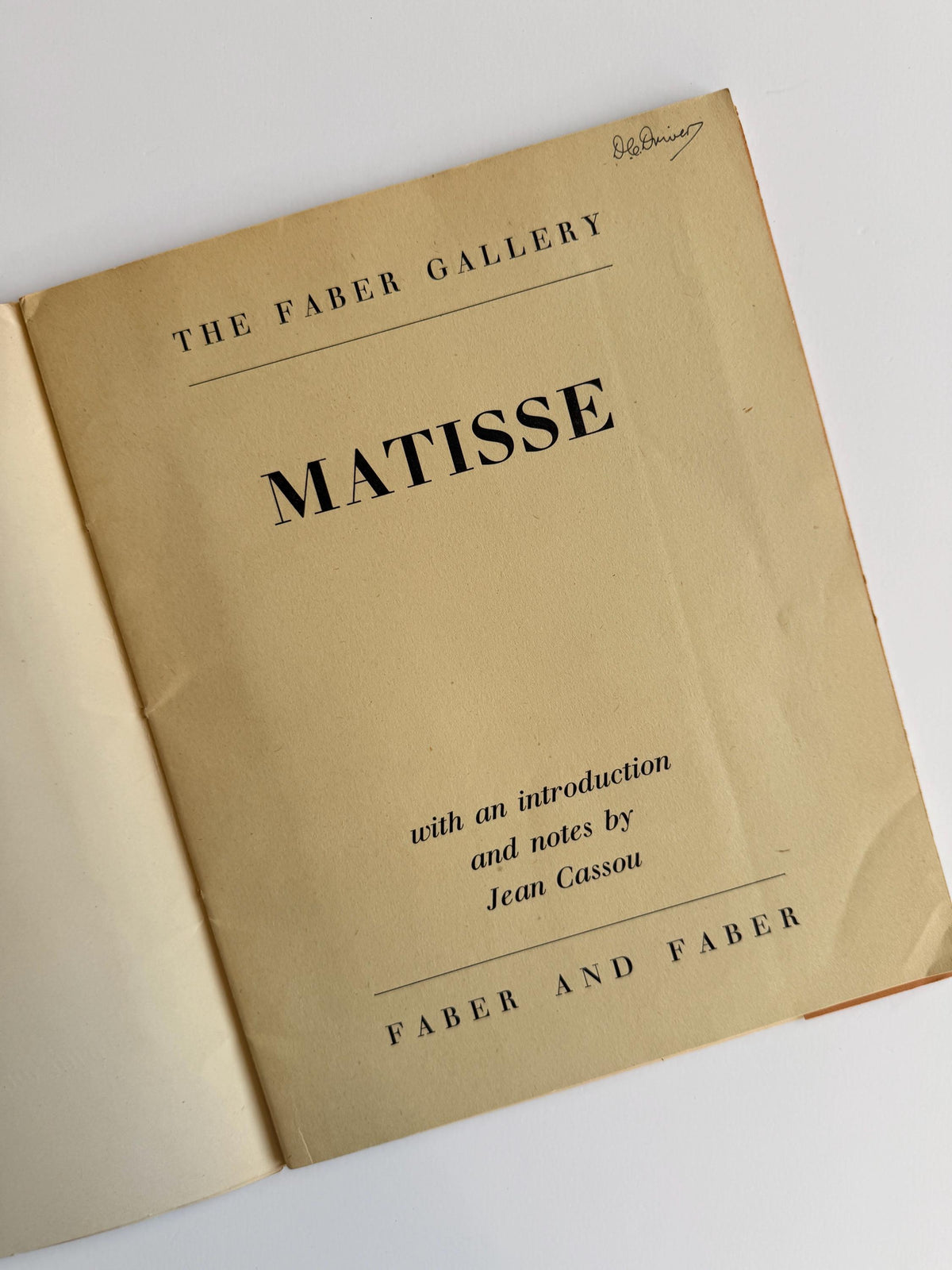 1948 Matisse First Edition The Faber Gallery Jean Cassou Vintage Art Book